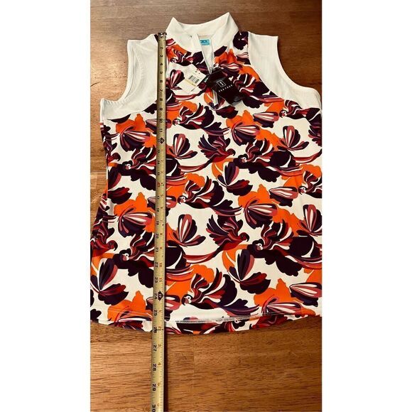 PGA Tour Conversational Parrot Printed Blocked Zip Polo Shirt Top SIZE M NEW - Picture 6 of 10